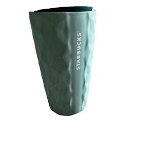 Starbucks Mint Soft Geometric Texture Ceramic Double-Wall Travel Mug 12oz NWT